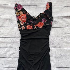 Vintage‎ KAY UNGER Petite Black Formal Beaded Evening Dress Gown SIZE 8